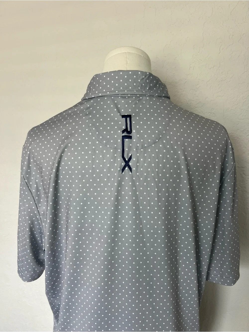Ralph Lauren RLX Golf Polo Shirt Men S Gray Polka Dot Performance Wicking